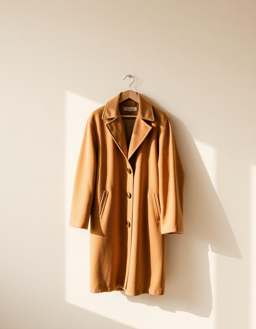 The Camel Wool Cocoon Coat by Maison Lune
